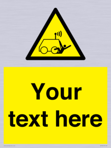 Custom warning run over by operator controlled machine